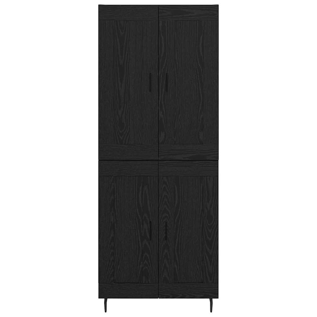 Highboard 2 pcs Black Oak Effect Wood Based Panel