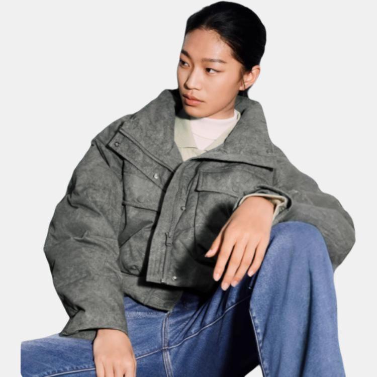 Levis Простая Удобная Стильная Короткая Пуховая Куртка Женская Куртки Зеленая 002Q5-0000