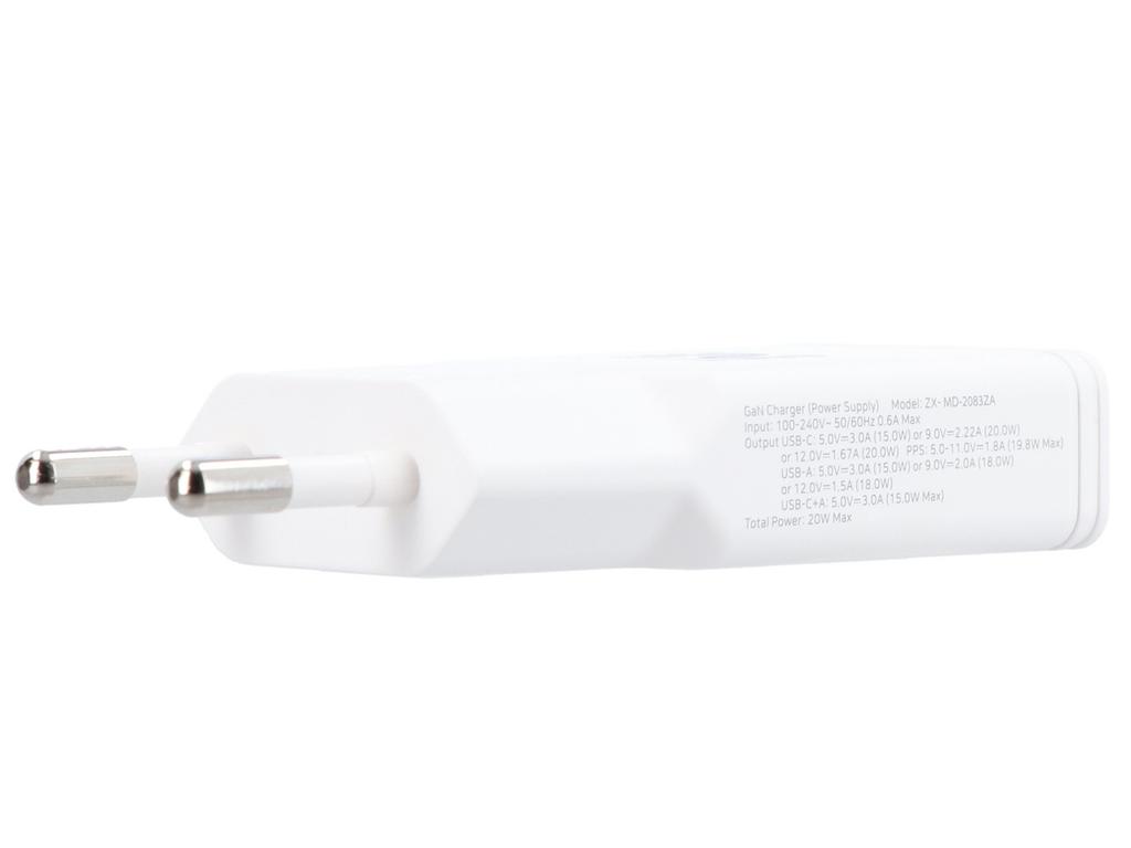 New Encore Energy MD-2083ZA Slim GaN 20W USB-A USB-C QC PD Wall Charger