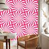 Hippie Pink and White Background Wallpaper for Living Room and Bedroom 50x1000