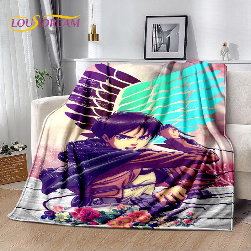Мягкое плюшевое одеяло из японского аниме «Атака Титанов», фланелевое одеяло для гостиной, спальни, кровати, дивана, офиса