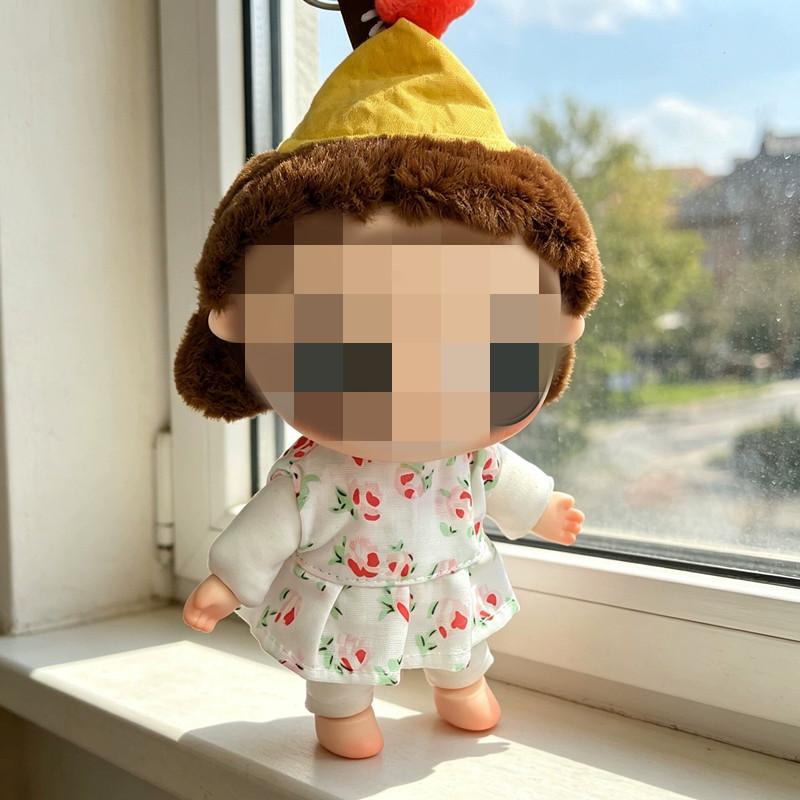 [Cloth Only] Cute Clothes Set for Plush Dolls , Summer pink Polka Dot Chiffon Vest Dress.