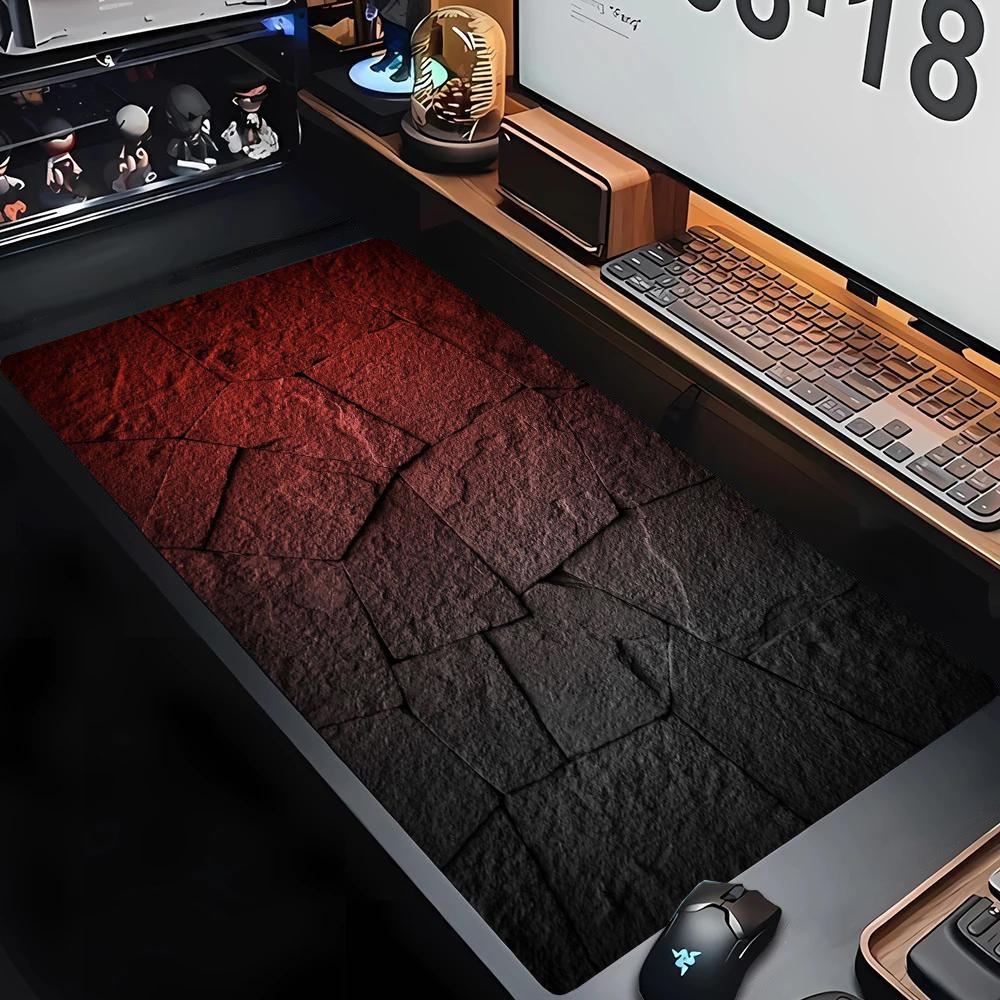 Large Size Table Mat HD Printing Anti-Slip Design XXL desktop Keyboard Table Mat Gray Series Game Mouse Pad Lock Edge