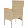 Garden Chairs with Cushions 2 pcs Beige Poly Rattan