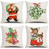 Christmas Pillowcase Nordic Living Room Sofa Cushion Linen Peach Skin Cotton Linen Holiday Supplies