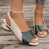 Fashion Summer New Fashion Sandals Women Colored Fish Mouth Thick Heels Large Size Back Hollow One Line Women Shoes Sandalias De Mujer