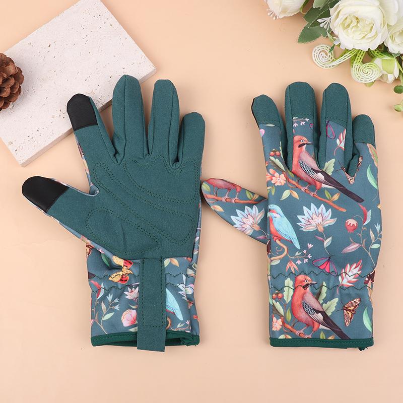 Садовые перчатки для женщин, дышащие кожаные садовые перчатки с захватом, устойчивые к проколам и колючкам, рабочие перчатки