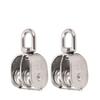 Double Swivel Climbing Pulley, M25 Stainless Steel, 150kg Load Capacity, for Indoor and Outdoor Use, Construction, and Cargo Transport, Set of 2