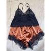 Ladies Two-Piece Pajamas with Suspen Sexy Sling Ultra-Thin Pajamas Two-piece Set