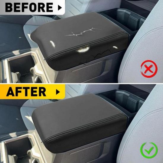 Center Console Armrest Cushion Cover Black Leather For 2024-2025 Toyota Tacoma V