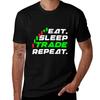 Футболка Eat Sleep Trade Repeat Простая однотонная футболка с круглым вырезом Футболка