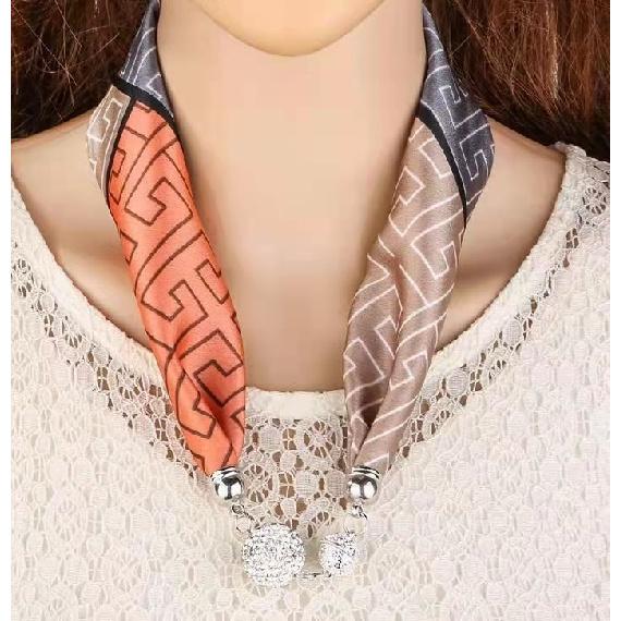 Four Seasons Available New Women's Scarf, Шарф, Магнитная пряжка, Шарф, Ожерелье, Универсальное украшение, Двойное назначение, Инкрустация бриллиантами