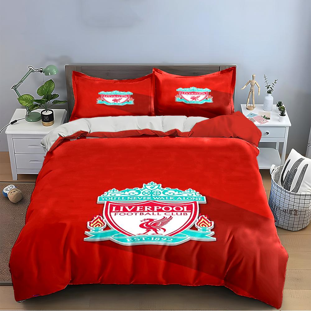 Red Liverpool Football Club Bedding Set Bedding set (1 duvet cover, 2 pillowcases, duvet not included)