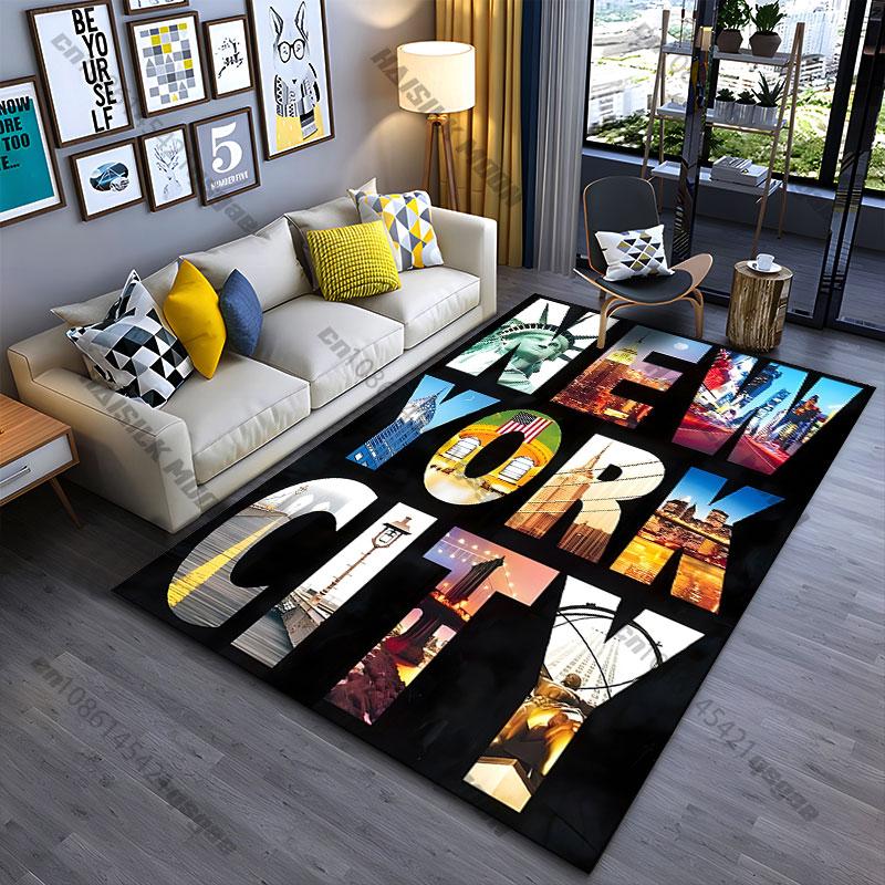 New York landmarks and culture carpet Yoga living room room decor children's crawling mat doormat area rug games mat
