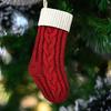 1 шт. Рождественский носок для подвешивания, вязаный чулок для хранения подарков в виде конфет, для создания праздничной атмосферы, контраст