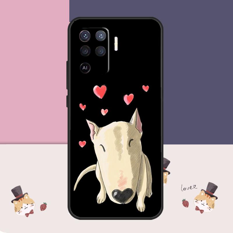 Чехол для собаки Английский бультерьер для OPPO A78 A98 A58 A18 A96 A76 A16 A17 A77 A15 A5 A9 A74 A94 A52 A72 A53S A54S A57S