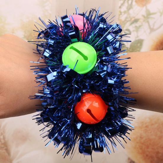 Kids Dance Wrist Flower Bell Heart Sequins Decor Bright Colors Snap Buckle Wristband Children Performance Party Wear Accessory