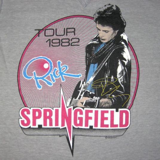 Vintage Rick Springfield Tour 1982 Cotton Sport Grey S4XL Classic Shirt MM061 Unisex T-Shirt