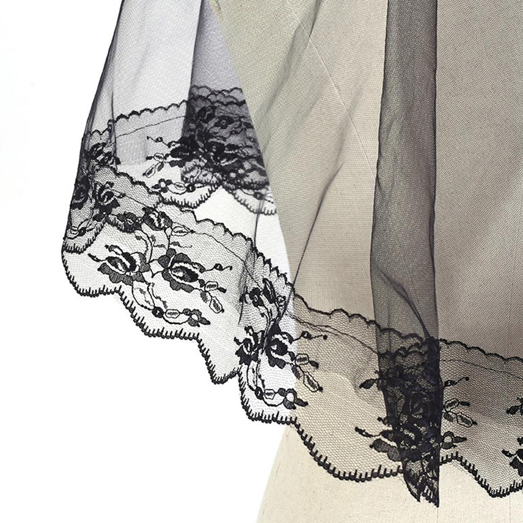 Bridal Veil Bachelorette Party Decorations Bride To Be Gift Bridal Shower Wedding Black Double /Single Layer Floral Lace