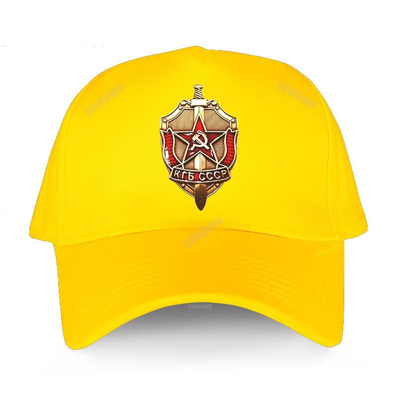 New Arrival Short Visor Hat Men Yawawe Caps KGB Badge CCCP Russian Russia Hip-hop Baseball Cap Cotton Women Summer Hats