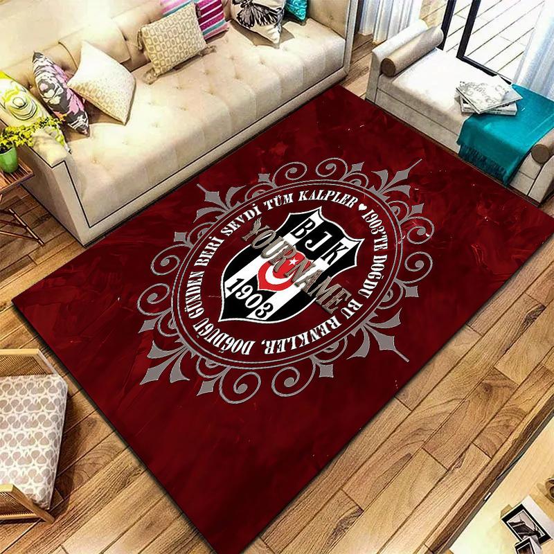 Besiktas Gymnastics Club Custom Name Carpet Rug For Living Room Bedroom Home Sofa Decoration Kids Play Nonslip Floor Mat