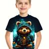 Kids Boys Clothes Short Sleeve Cool Bear Print Children Summer Clothes Boys Tshirt Casual Stylish Girl Clothes O-Neck Child Tops