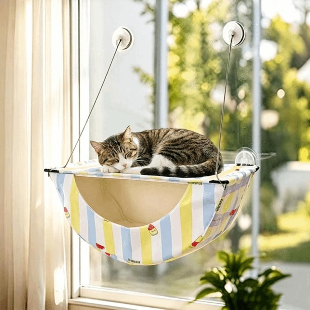 Removable Cat Hammock Heavy-Duty Window Cat Bed Space-saving Hanging Cat Nest Home