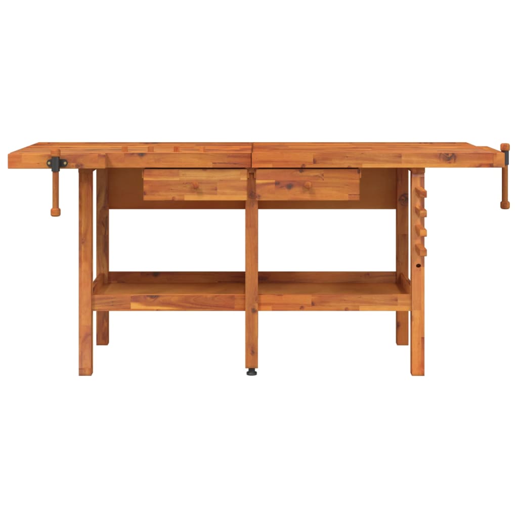 Workbench with Drawers and Bench Vises 192 x 62 x 83 cm Acacia Wood