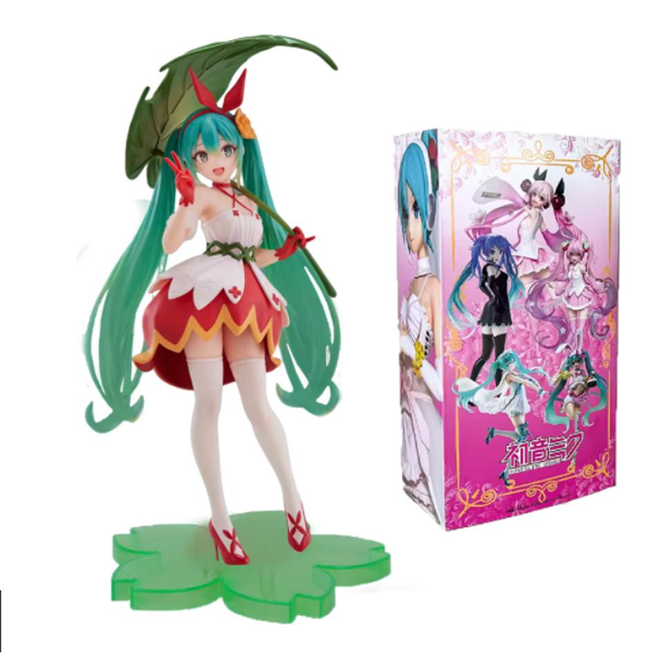20cm New Flower FairyHatsune Miku figurine green leaf Thumbelina Royal Highness Princess MIKU cute anime figurine Gift doll