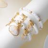 Bohemian Multilayer Shell Bracelets Starfish Wrap Charm Hand Chain New Conch Beaded Bangles  Beach