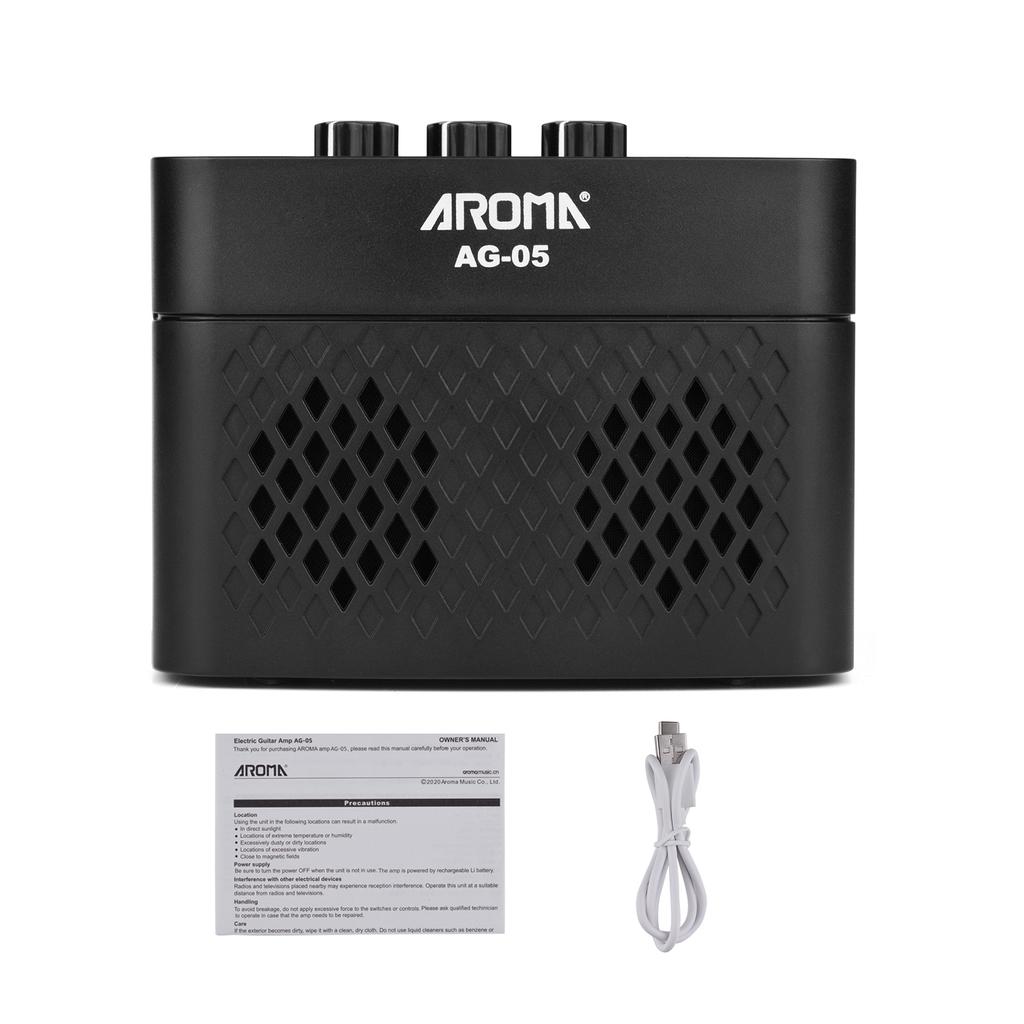 AROMA AG-05 Bluetooth-усилитель для электрогитары, 5-ваттный стереовыход, усиление тона с искажениями