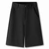 Women's High-Waisted Black Suit Shorts - Spring/Summer 2025 Collection: Casual Straight-Leg for Daily Commute