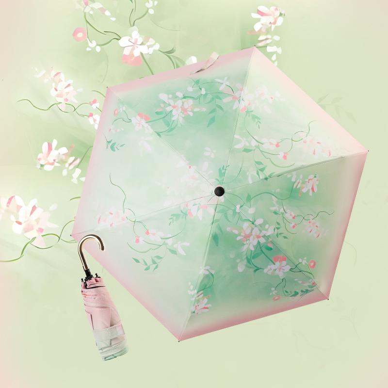 2025 50% скидка маленький золотой крючок цифровой винил солнцезащитный зонт от солнца складной зонтик