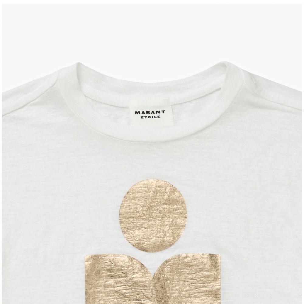 ISabelle Marant TS0001fb A1n10e Whlg Zewel Swell Лен Женская футболка с коротким рукавом