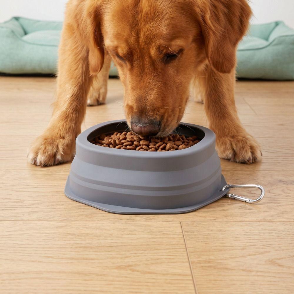 Hanging Silicone Pet Bowl Prevent Overflow Pet Feeding Bowl Practical Pet Food Dish Outdoor Travel