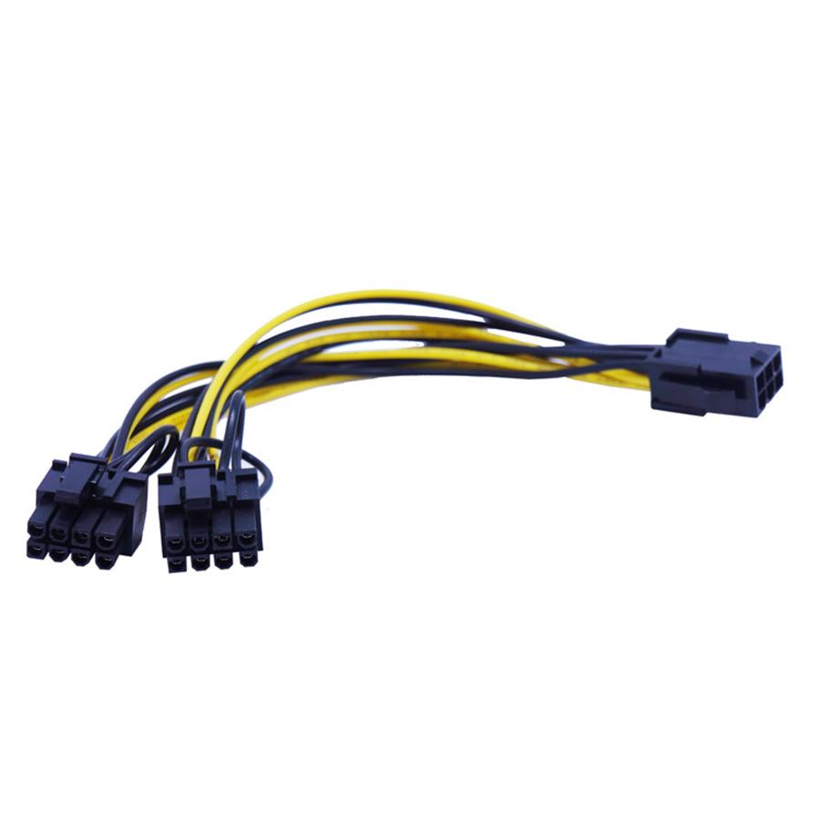 Упаковка из 10 штук PCI Express 6-pin на двойной 8-pin (6+2 контакта) Кабель питания видеокарты GPU 18AWG