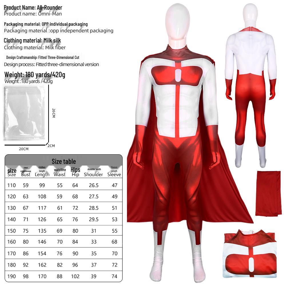 Invincible Kid Superhero Cosplay Jumpsuit for Stage Performance