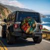 1pc, Vibrant Multicolor Feather Print Car Tire Cover, Stylish Universal Wheel Hub Protector, Provides Spare Tire Protection, Per