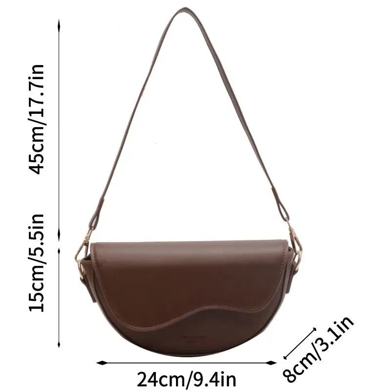Small Leather Saddle Armpit Bags for Women Chain Shoulder Crossbody Bag Ladies Vintage Underarm Handbags Bolsa