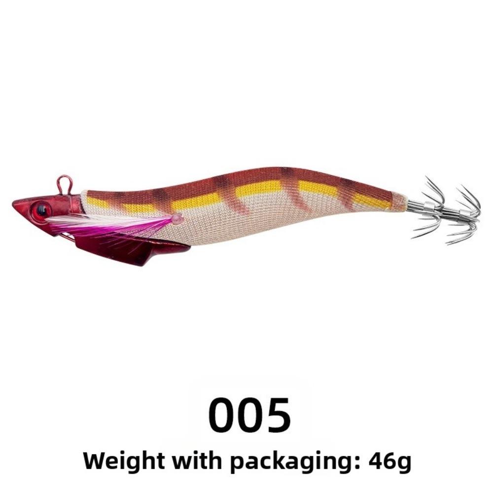 39g Weight Wooden Fishing Lure Sinking Design Shrimp Squid Lure Sinking Bait Lure Outdoor Fishing