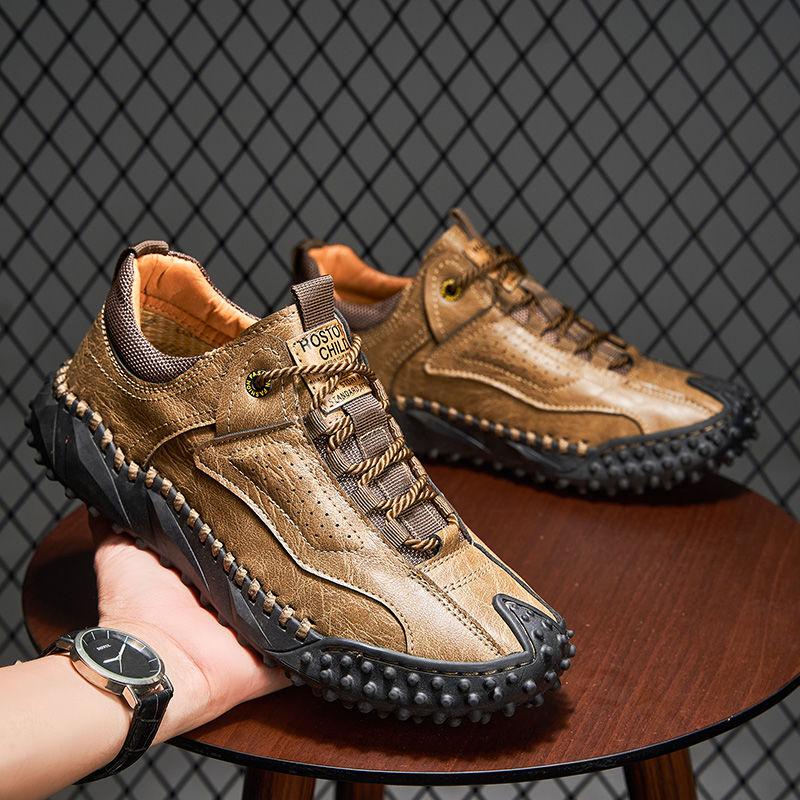 Высококачественная кожаная обувь, мужская уличная повседневная спортивная обувь на плоской подошве