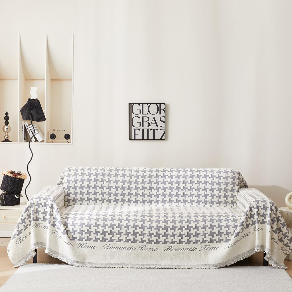 Полотенце для дивана с рисунком «гусиные лапки», универсальное эластичное покрывало для дивана Four Seasons, универсальное цельное полное покрытие, чехол для дивана с защитой от кошачьих царапин