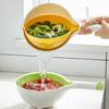 Двухслойная сливная корзина с длинной ручкой, пищевая, без содержания бисфенола А, наклонная, поворотная, быстросливная, миска для очистки фруктов, корзина для хранения