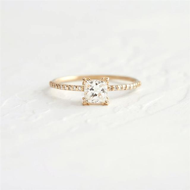 Женские кольца из стерлингового серебра 925 пробы, золотые квадратные кольца с цирконом и кристаллами, роскошные овальные круглые кольца со стразами на свадьбу, обручение, тонкое кольцо