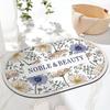 Rose Anti Slip Bathroom Absorbent Floor Mat Household Quick Drying Foot Mat Bathroom Bedroom Carpet