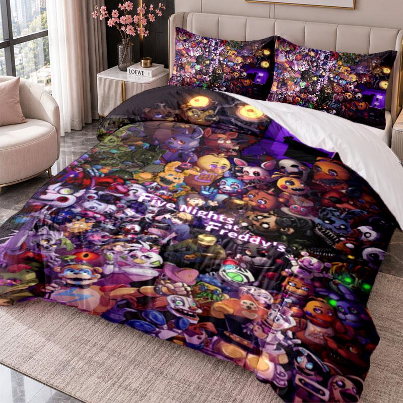 Five Nights at Freddy’s 3Pcs Bedding Set Duvet Cover With Two Pillowcases For Bedroom Home Decoration