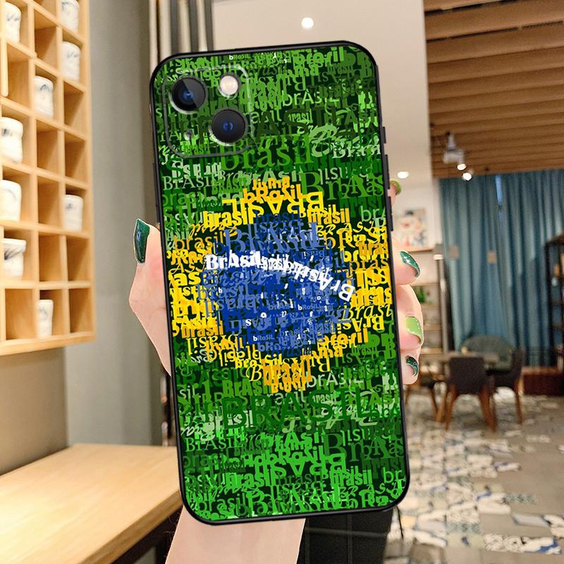 Бразилия Бразильский флаг Чехол для телефона Для iPhone 13 Pro Max 16 15 11 12 14 17 Pro Max mini 15 16 Plus 16e 17 Air Cover