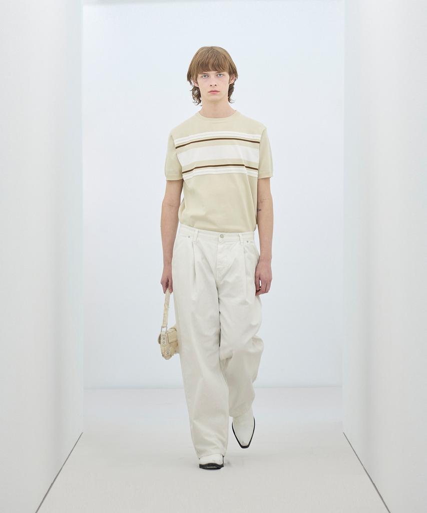 IRONYPORNO WHITELINE 86-Iroj048 Color Mix Round Short Sleeve Knit 4 Colors