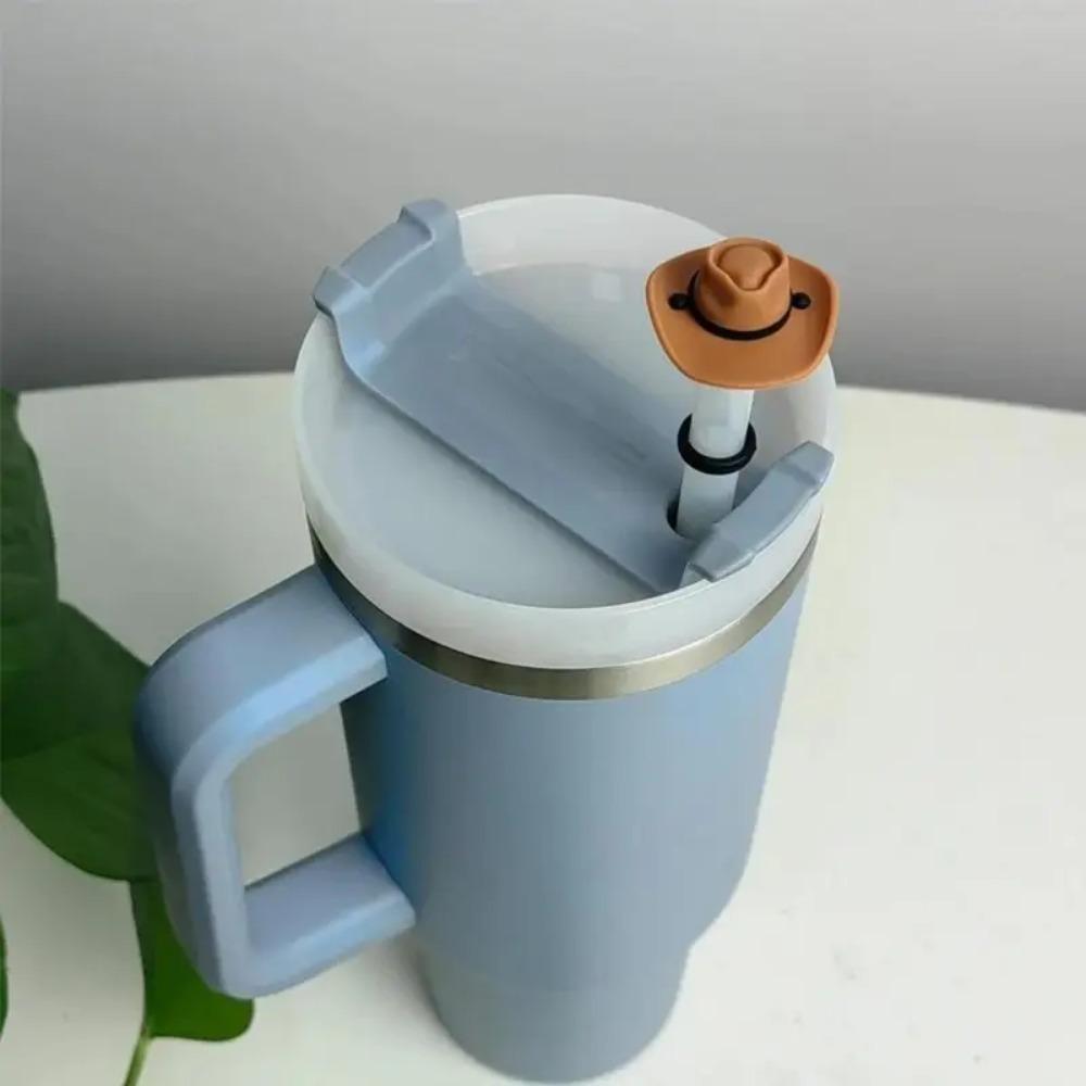 Leak Proof Cowboy Hat Straw Cover Dust-proof Straw Cap Straw Tip Protective Cap Straw Topper Party