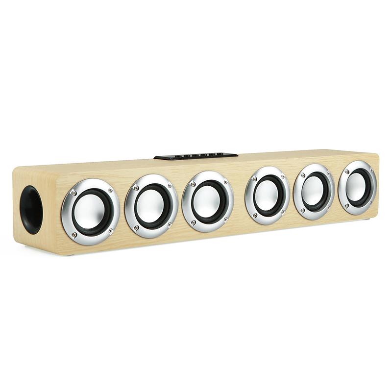 Деревянная беспроводная Bluetooth-колонка M1 для настольного компьютера с 6 динамиками и поддержкой U-диска
